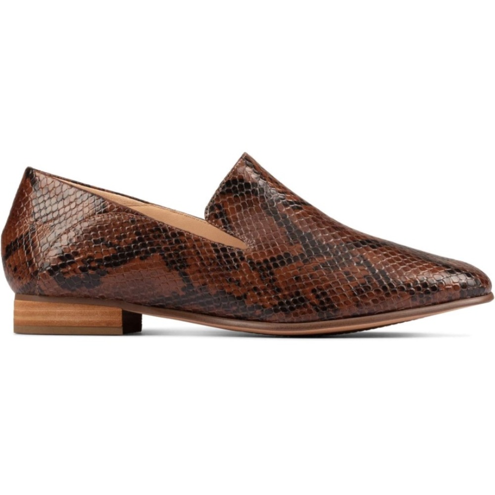 Clark’s leather snake loafers